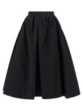 Carolina Herrera Cotton Jacquard Full Skirt — Black