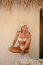 Ruched Bottom (Faux Suede Cream)
