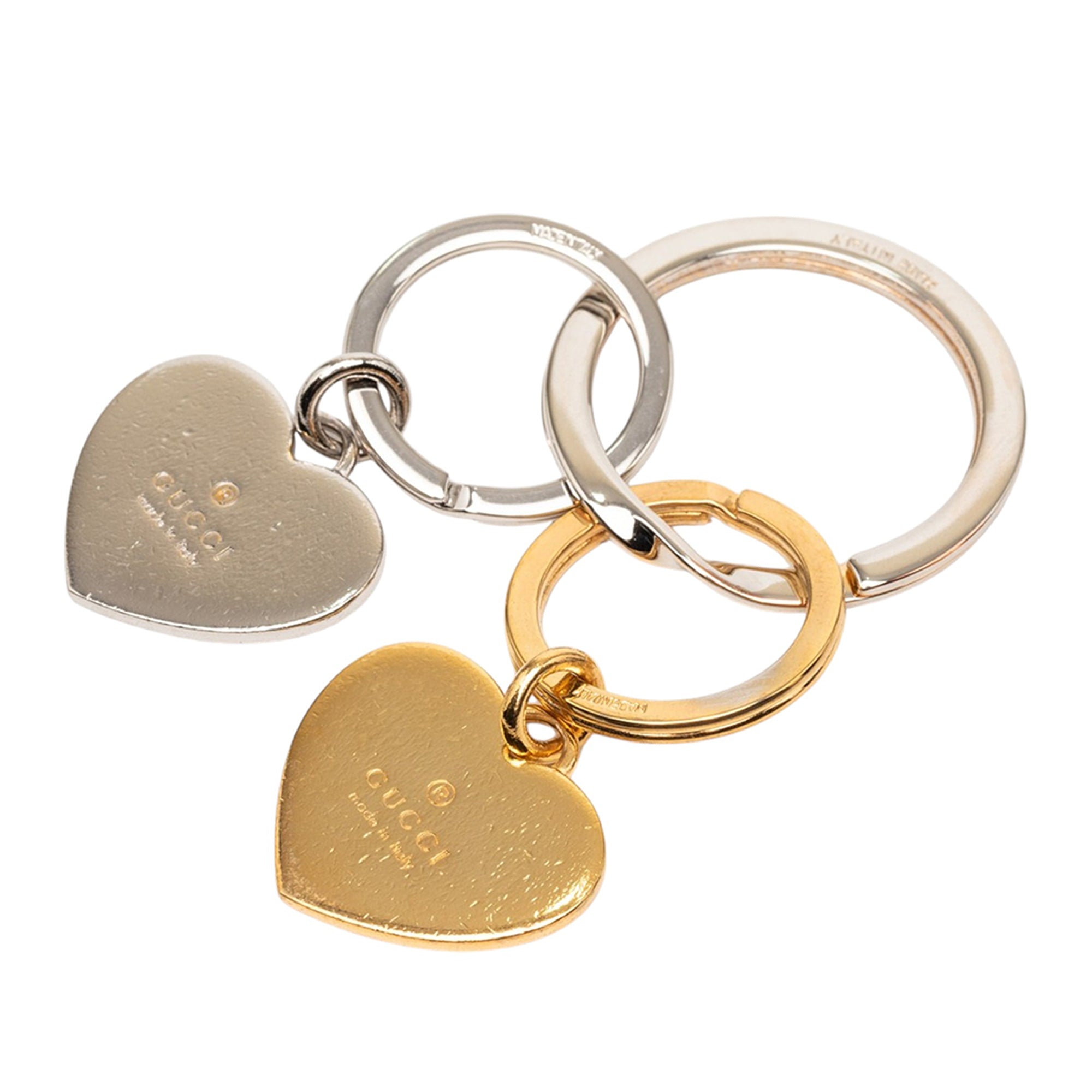 Gold Plated and Brass Double Heart Key Ring