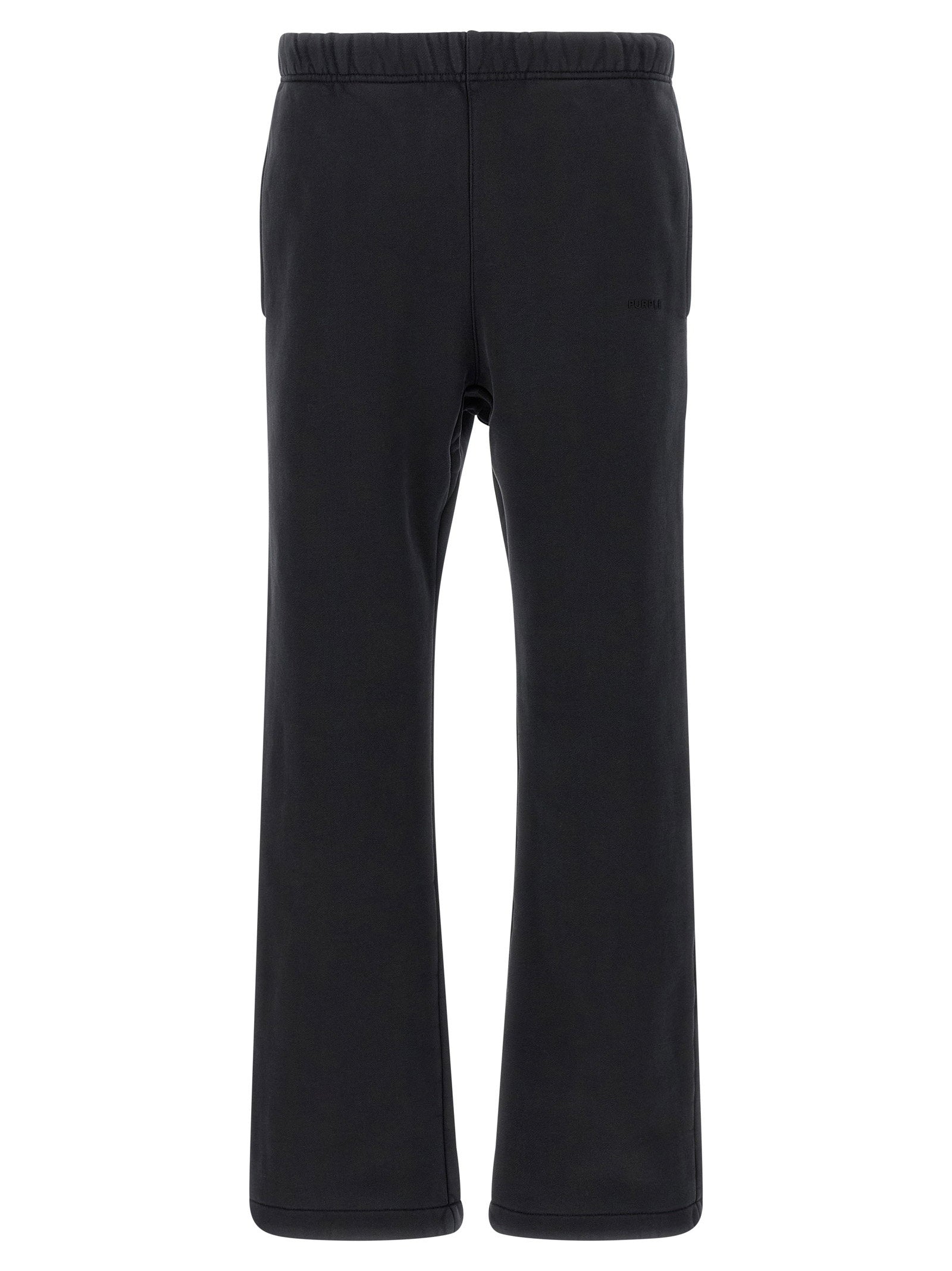 Purple Cotton Fleece Joggers — Black