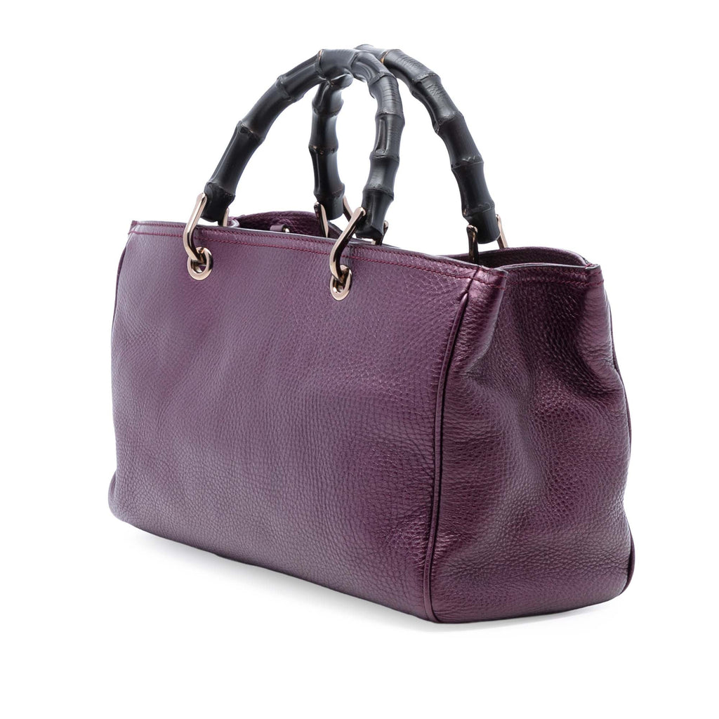 Medium Calfskin Bamboo Shopper Satchel
