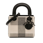 Mini Calfskin Checkered Crystal Studded Lady Dior