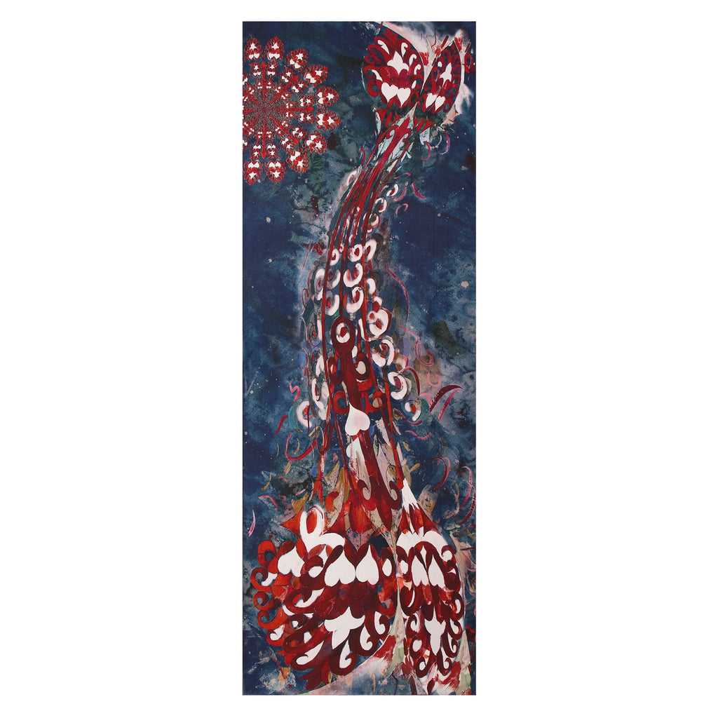 Navy Blue Silk Scarf Plumas al Viento