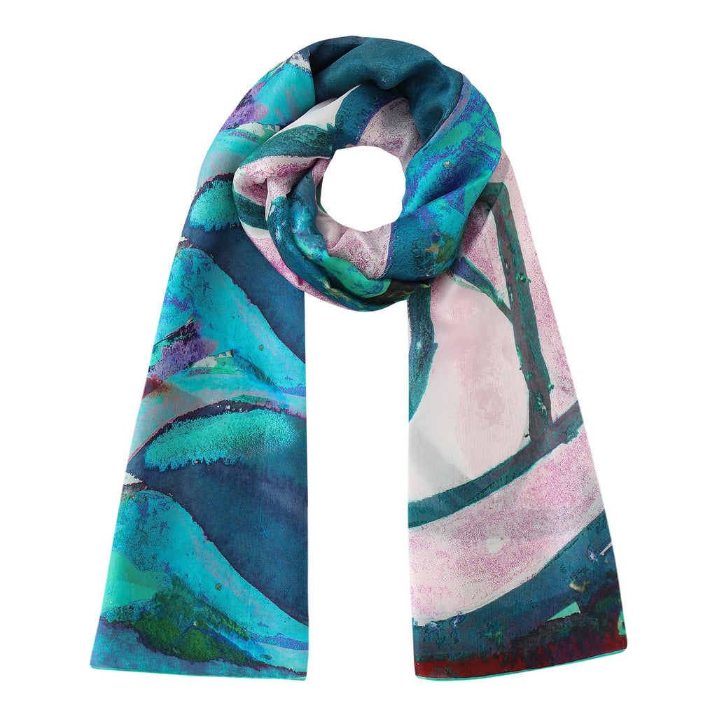 Silk Shawl for Women Rosas Verdes