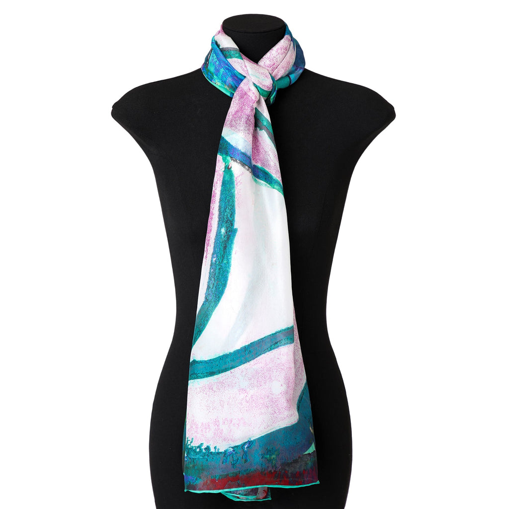 Silk Shawl for Women Rosas Verdes