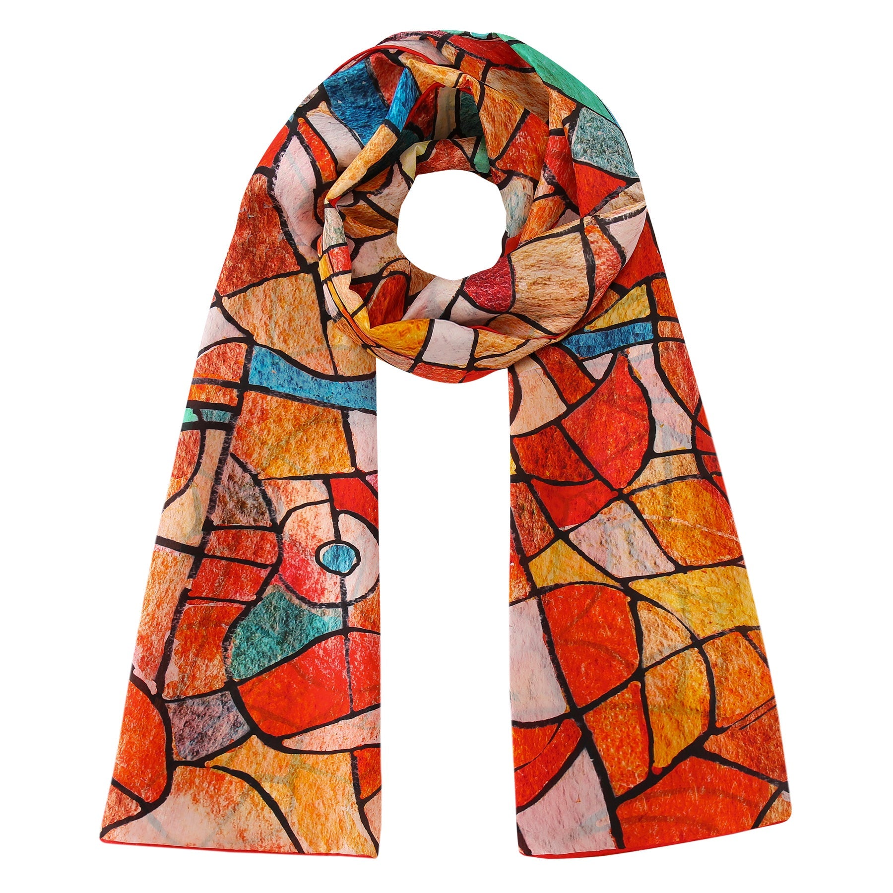 Artistic Silk Scarf Vitrales de Luz