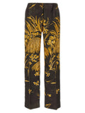 F.r.s. - For Restless Sleepers Floral Print Silk Trousers — Black