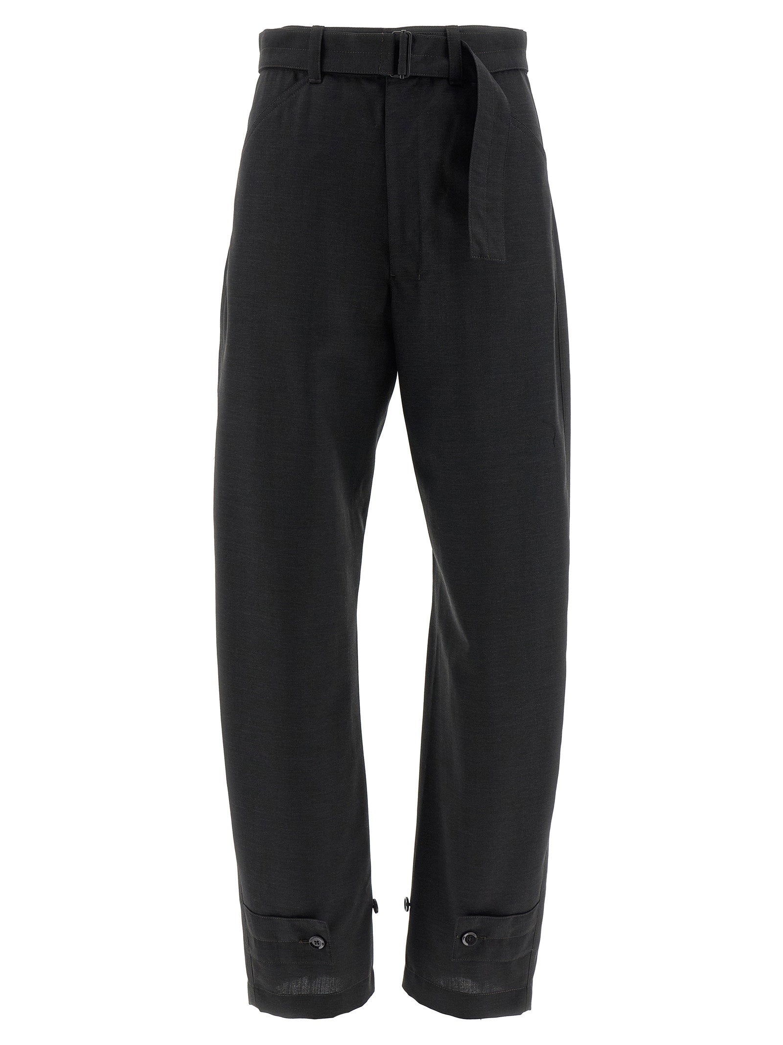 Lemaire Curved Tailored Wool Trousers — Black