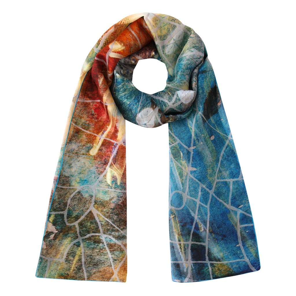 Artisan Silk Scarf Estrellas del Templo