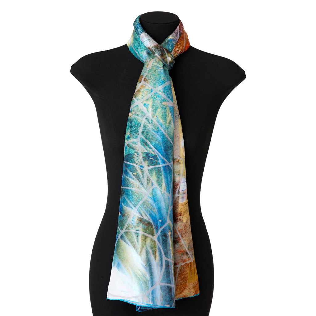 Artisan Silk Scarf Estrellas del Templo