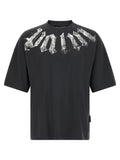 Palm Angels Craquelé Gothic Print T-shirt — Black