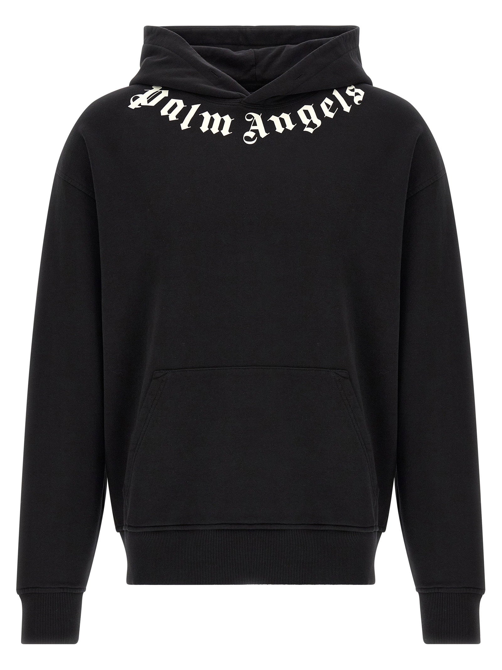 Palm Angels Logo-Printed Hoodie — Black