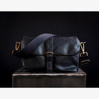 París Black Waxed Canvas Camera Bag