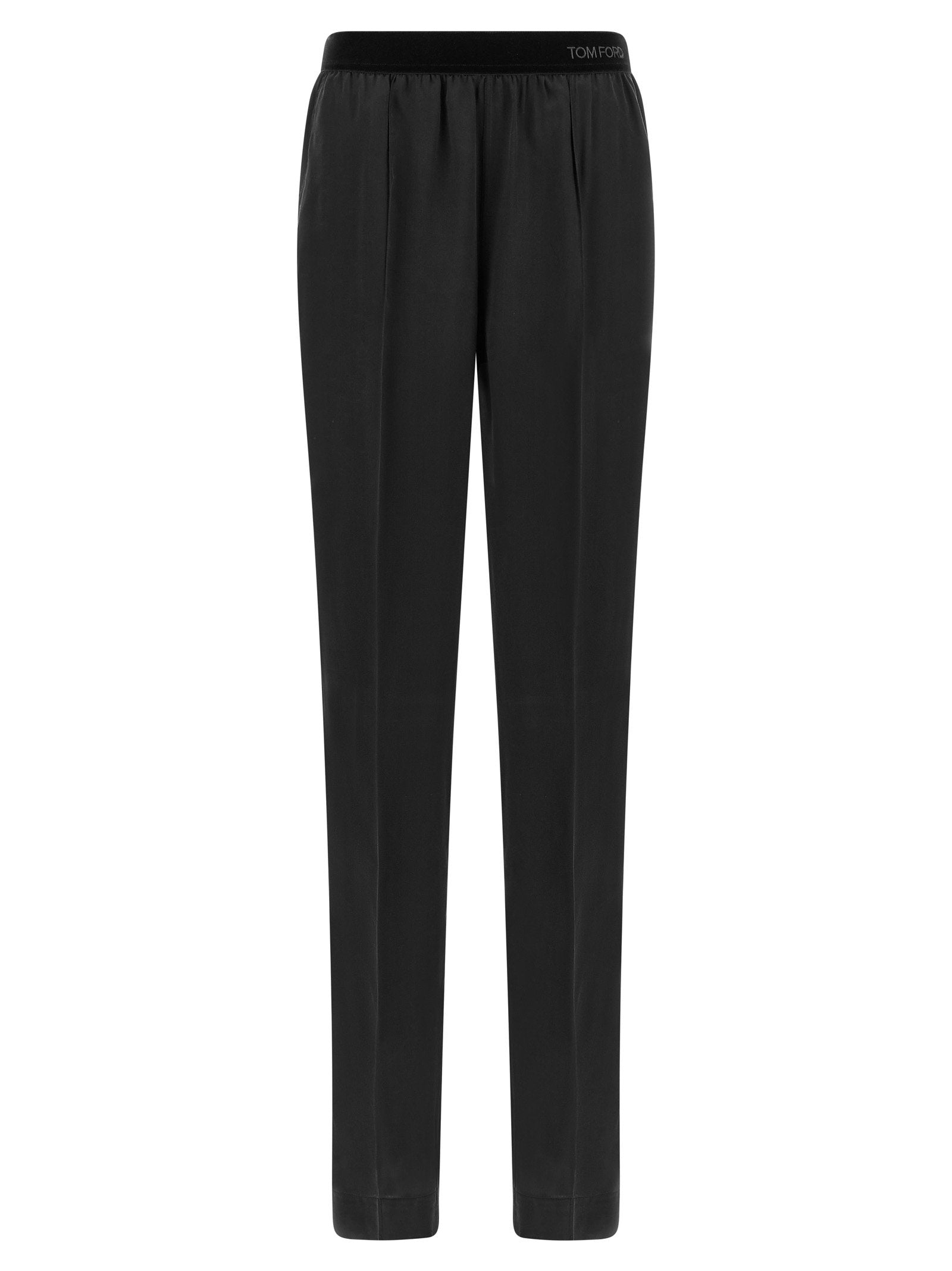 Tom Ford Silk Satin Trousers — Black