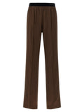 Tom Ford Silk Satin Pajama-Style Trousers — Brown