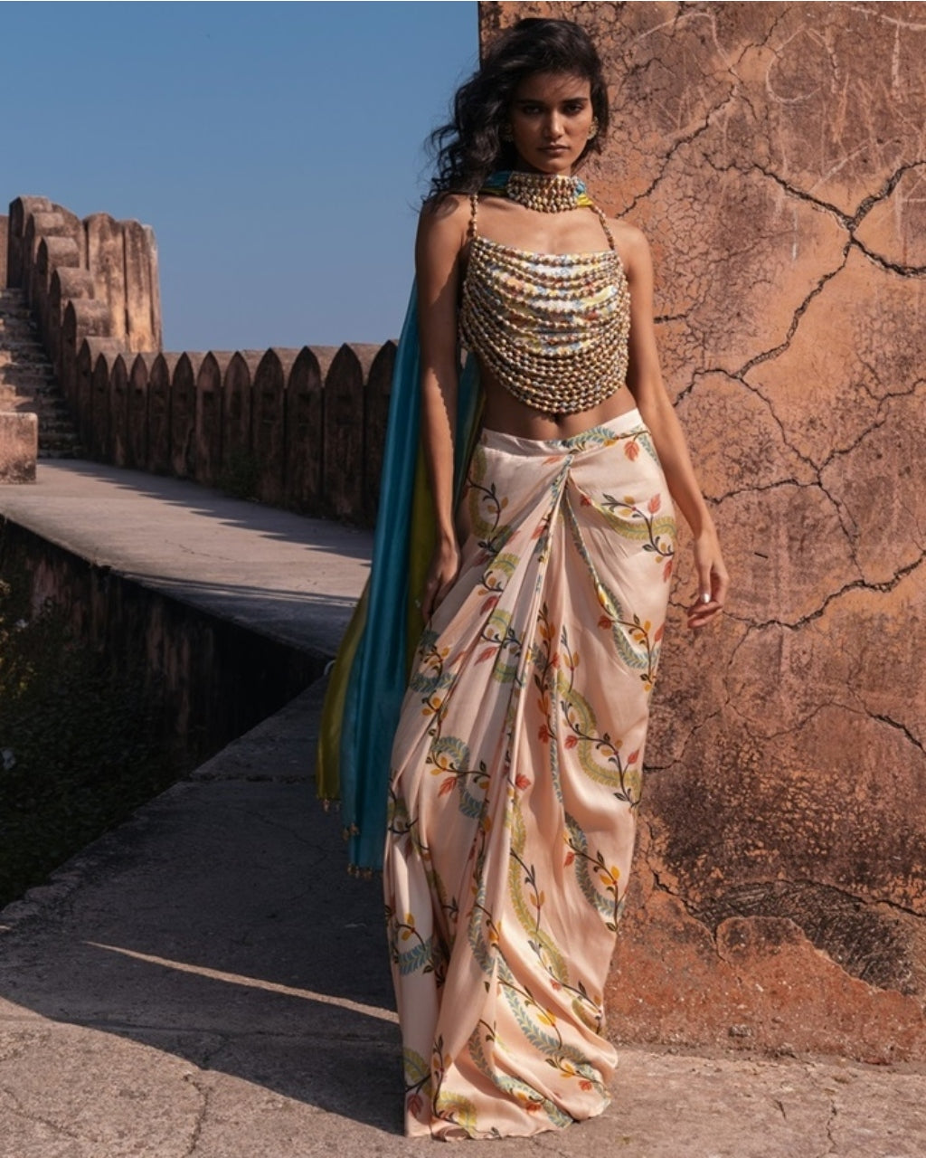 Noor Drape Skirt set By KYNAH, Luxury Indian Fashion & Bridal Wear