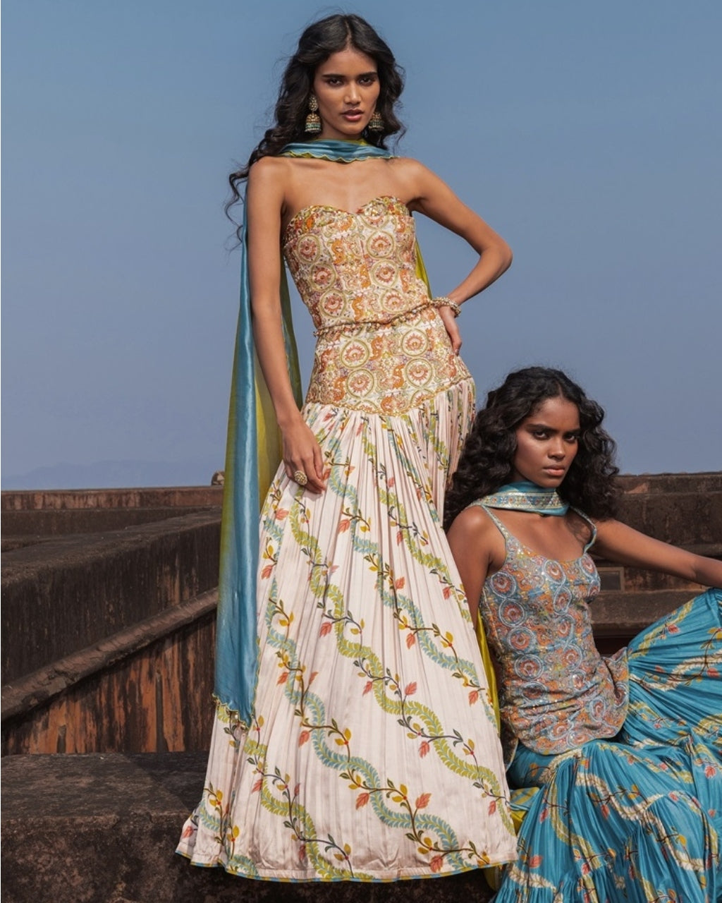 Corset and Skirt set By KYNAH, Luxury Indian Fashion & Bridal Wear