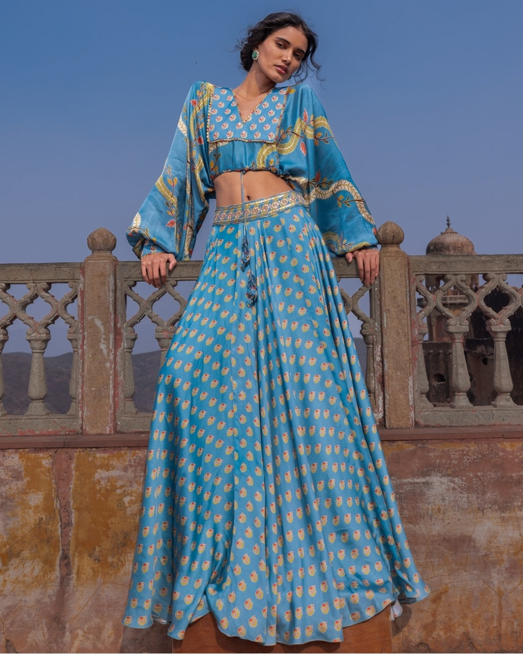 The Kumari Blue Set By KYNAH, Luxury Indian Fashion & Bridal Wear