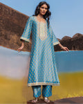 The Classic Blue Kurta Set By KYNAH, Luxury Indian Fashion & Bridal Wear