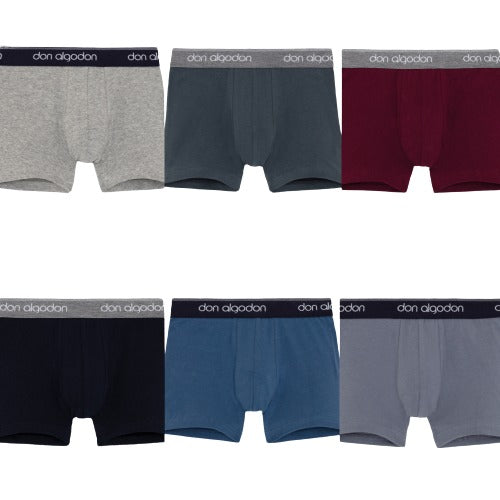 Don Algodon Kids | Pack 12 Boxers Lisos para Niño | Calzoncillos Transpirables