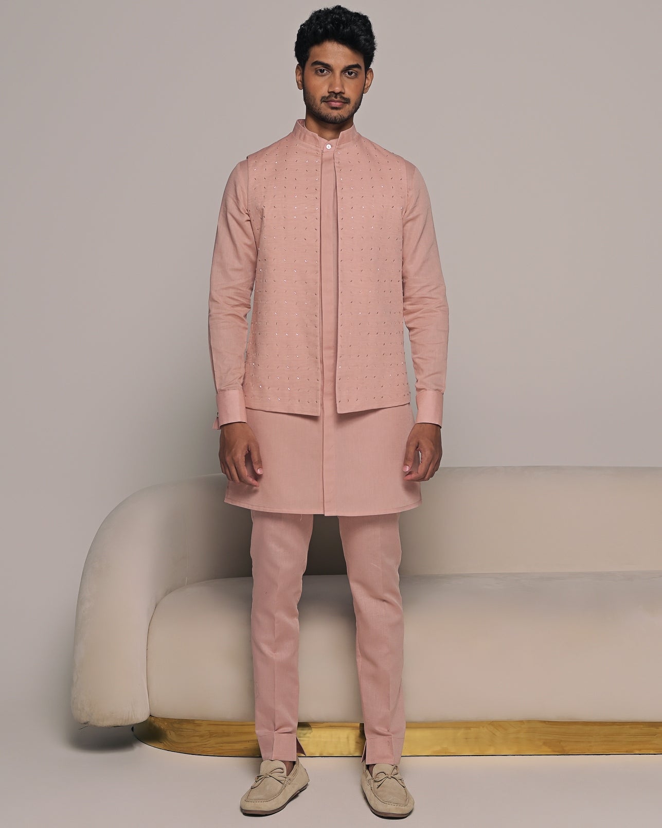 Romeo Embroidered Bandi With Matching Kurta Pajama Set By KYNAH, Luxury Indian Fashion & Bridal Wear