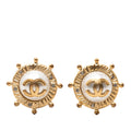 CC Gold Plated Faux Pearl and Strass Clip on Earrings