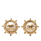 CC Gold Plated Faux Pearl and Strass Clip on Earrings