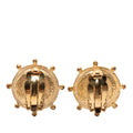 CC Gold Plated Faux Pearl and Strass Clip on Earrings
