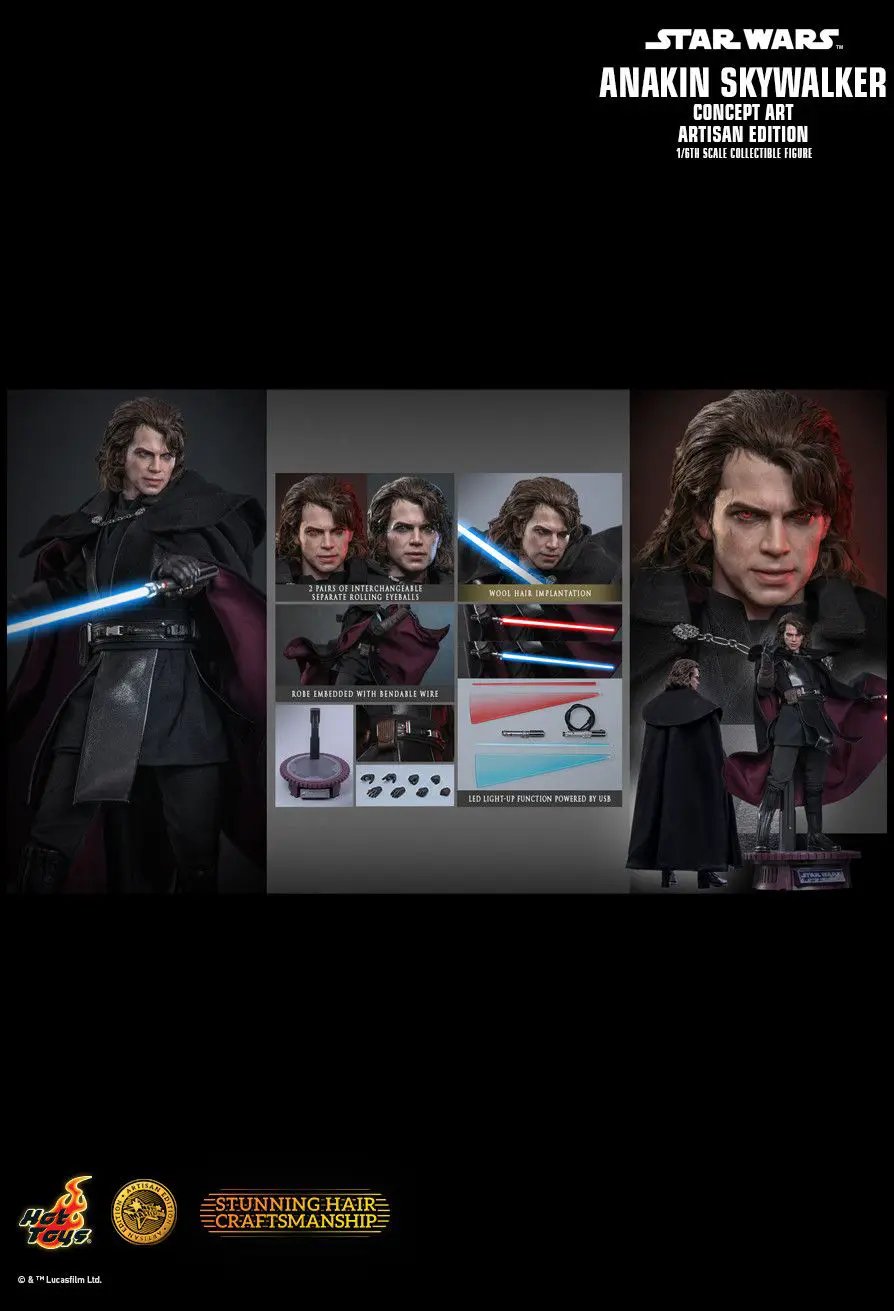 Star Wars Episodio III: La Venganza de los Sith Movie Masterpiece Figura 1/6 Anakin Skywalker (Concept Art Version) (Artisan Edition) Hot Toys Exclusive 31 cm