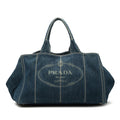 Large Denim Canapa Logo Satchel