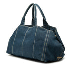 Large Denim Canapa Logo Satchel