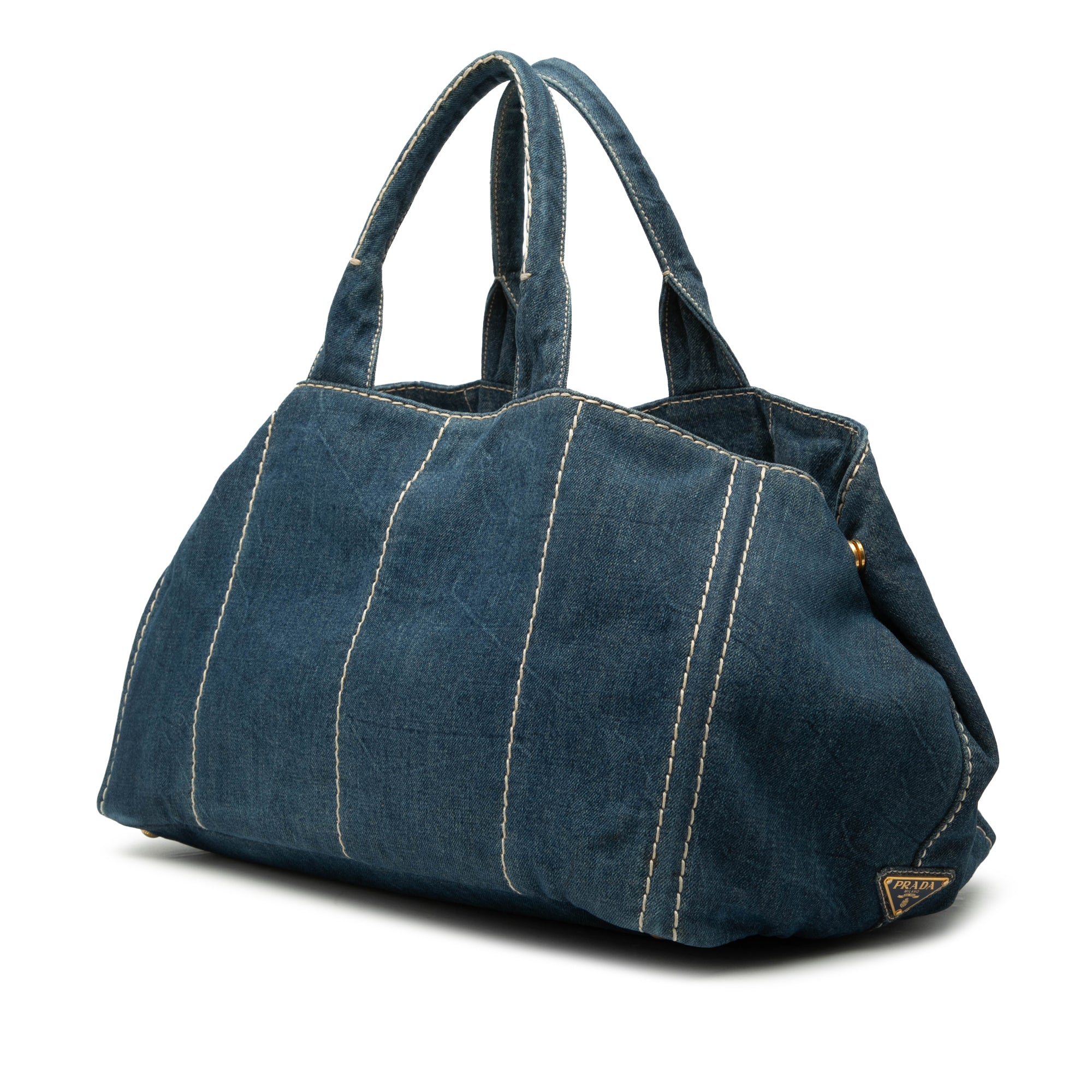 Large Denim Canapa Logo Satchel
