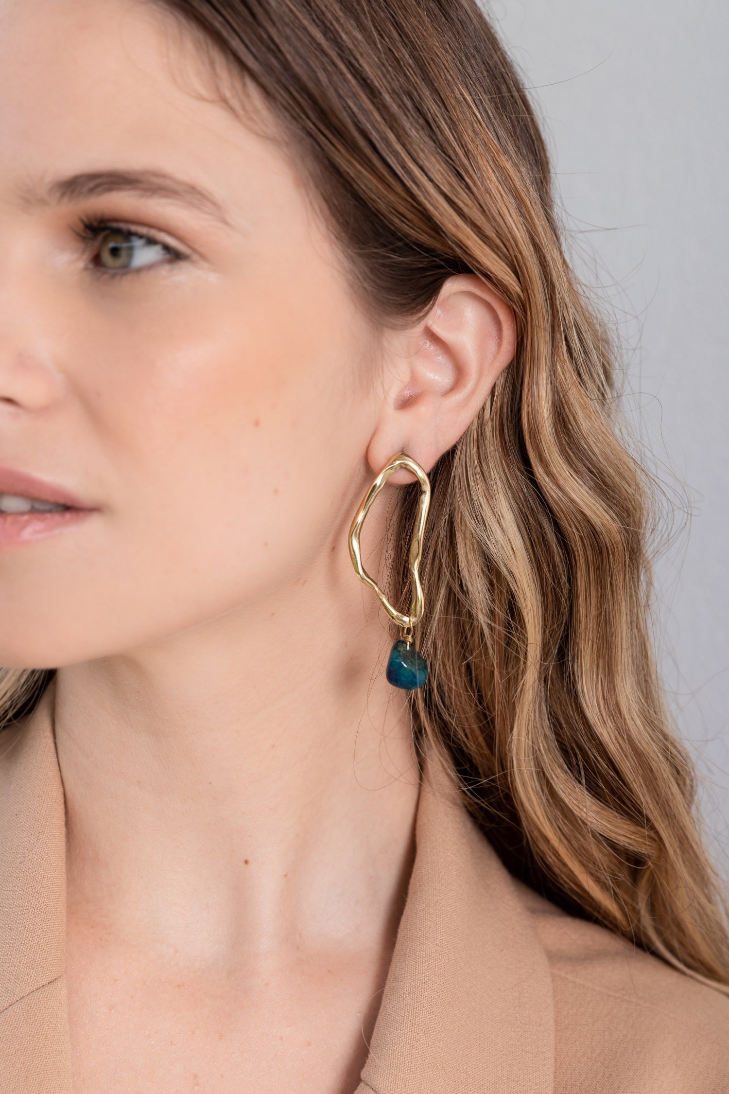 PENDIENTES ANDES CON PIEDRA | BRONCE