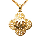 CC Gold Plated Clover Pendant Necklace