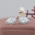 Pear Lab Grown Diamond Halo Stud Earrings