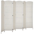 6 Ft Tall Indoor Portable Folding Room Divider, 6 Panels Hand-Woven Privacy Screens, Natural