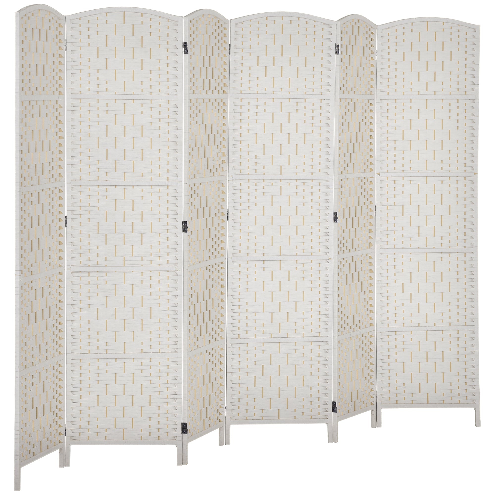 6 Ft Tall Indoor Portable Folding Room Divider, 6 Panels Hand-Woven Privacy Screens, Natural