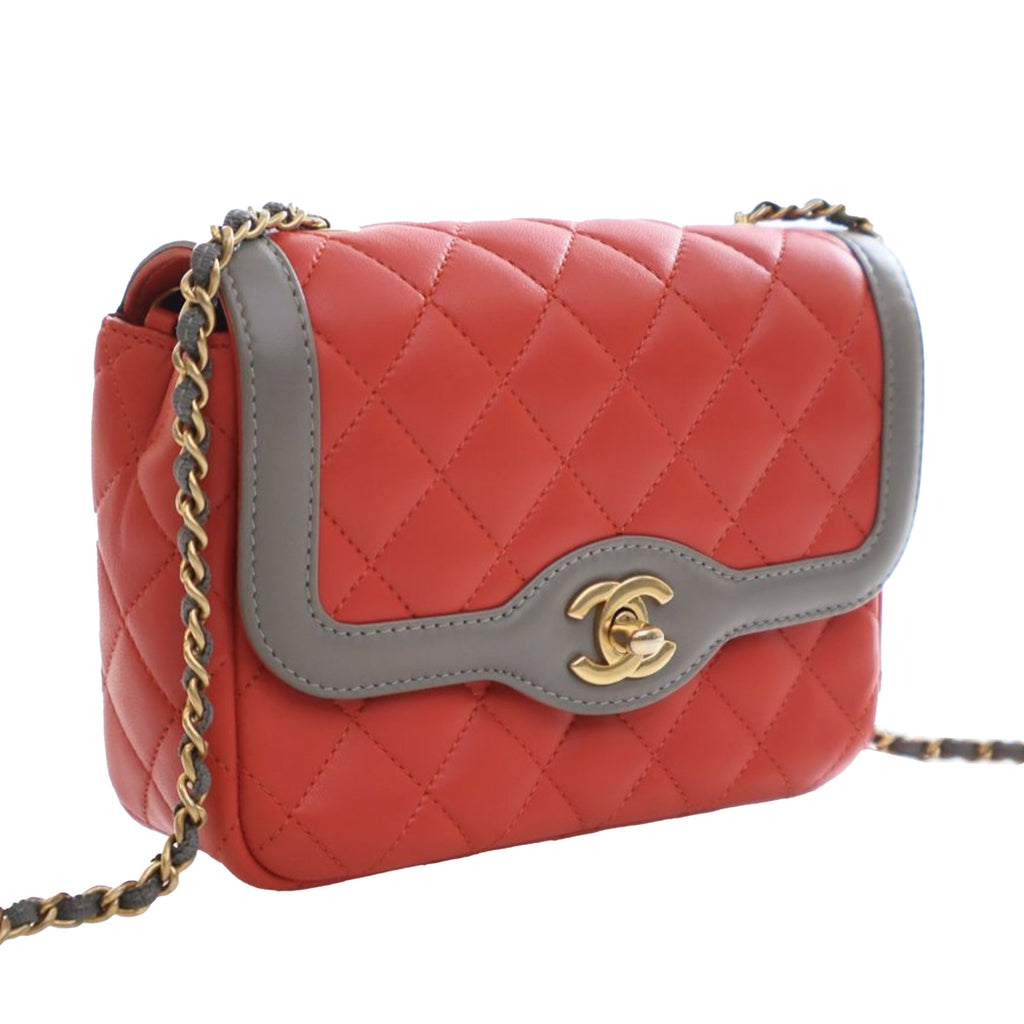 Mini Quilted Lambskin Two Tone Day Flap