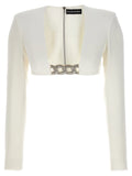 David Koma Crystal Chain Detail Top — Cream