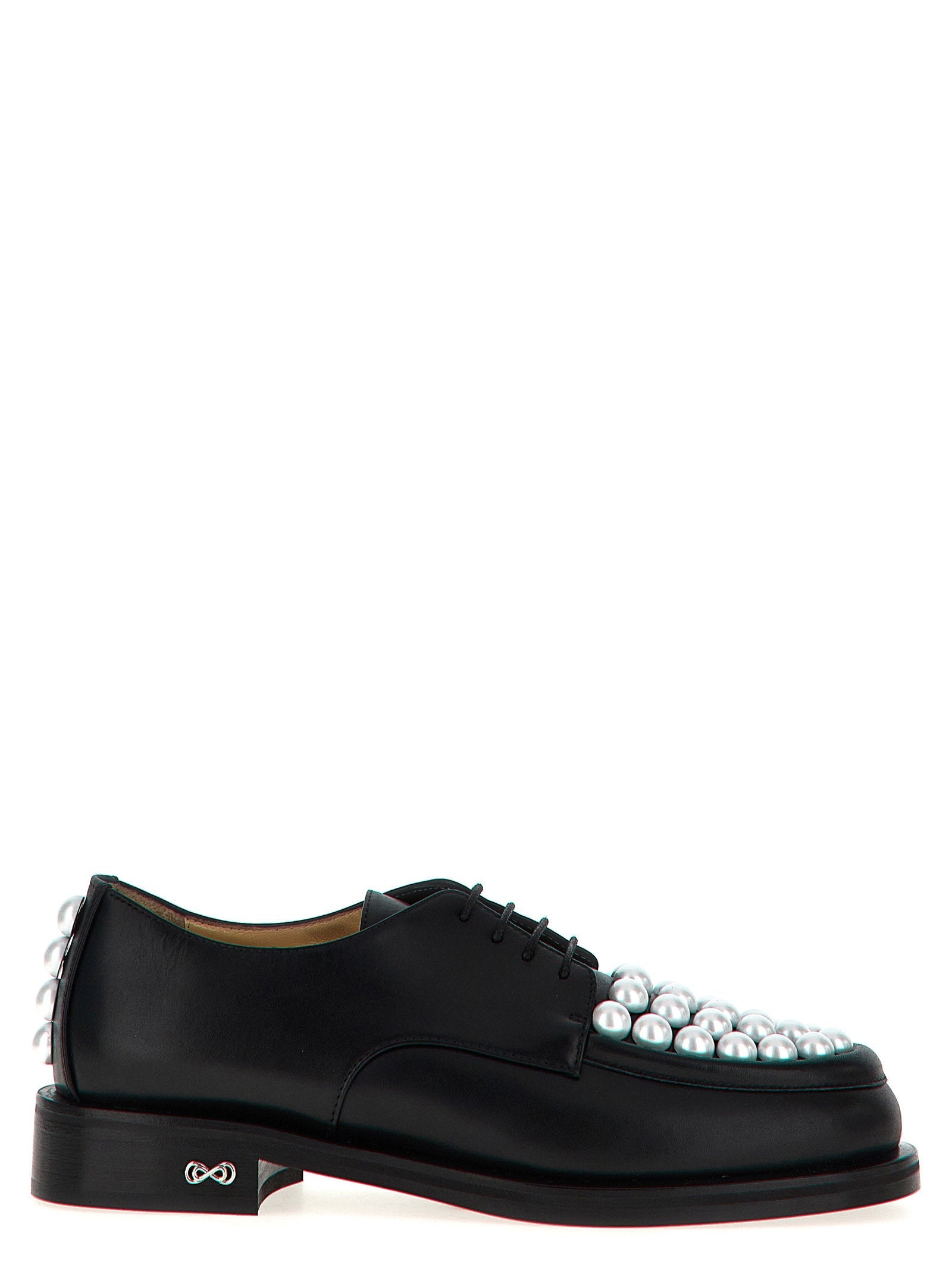 Mach & Mach Sirene Lace-Up Flat — Black