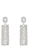 Self-Portrait Multi Crystal Droplet Earrings — Silver