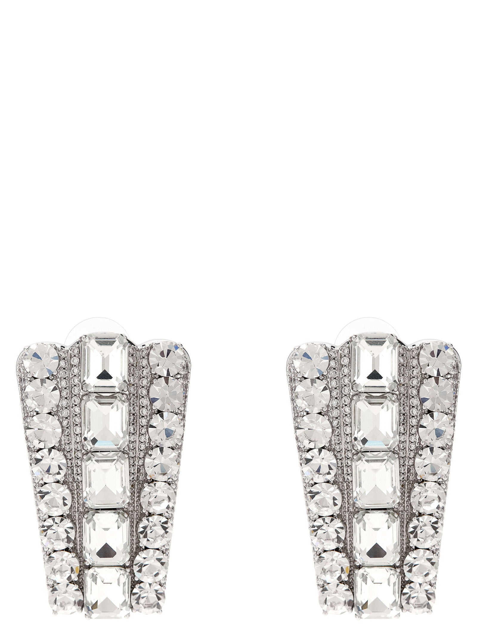 Self-Portrait Multi-Crystal Earrings — Silver