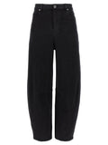 Self-Portrait Black Barrel Leg Jeans — Black