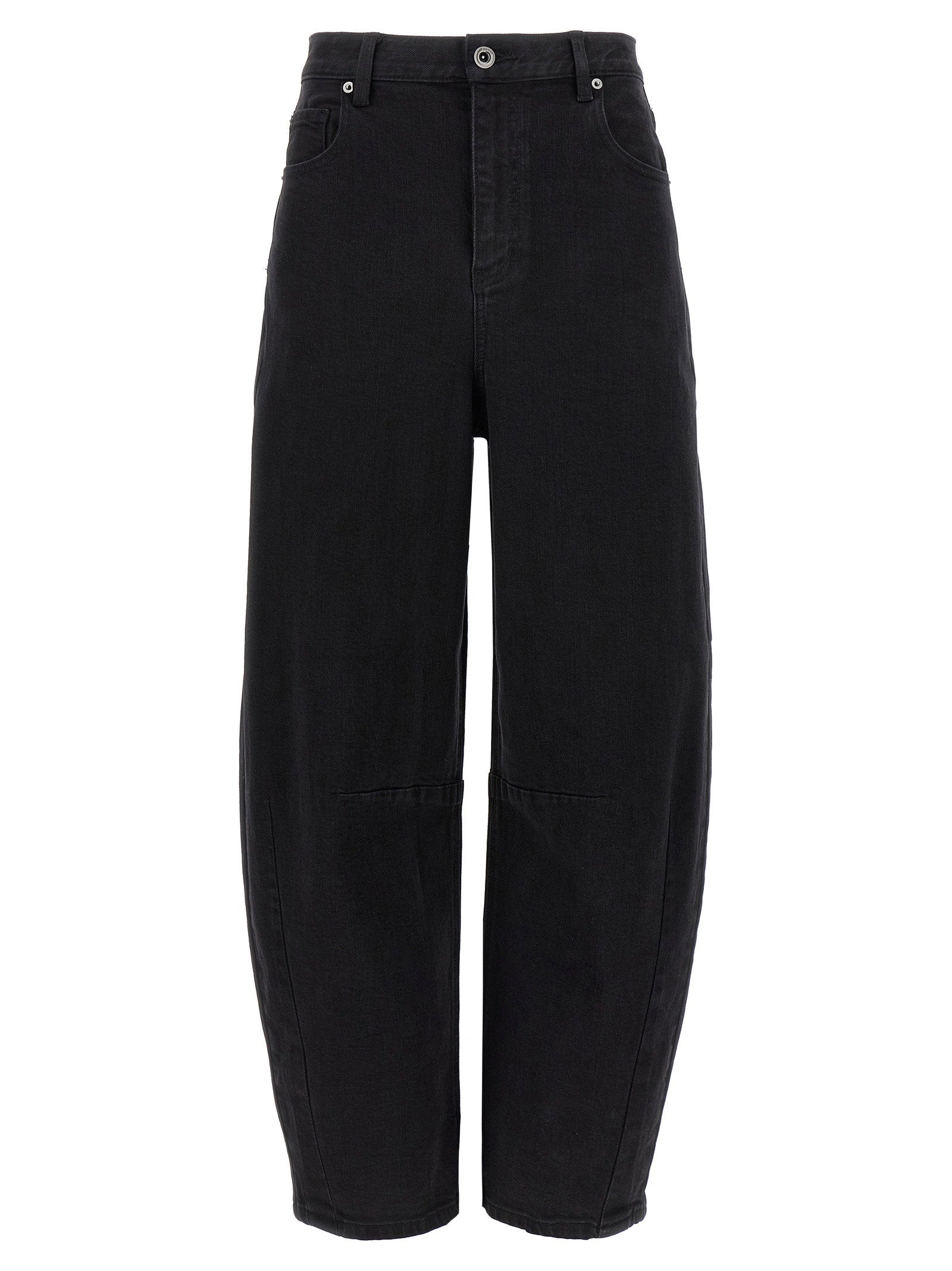 Self-Portrait Black Barrel Leg Jeans — Black