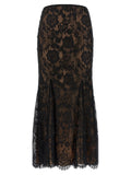 Self-Portrait Lace Mermaid Skirt — Black
