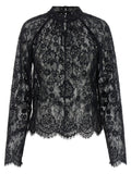 Self-Portrait Lace Blouse — Black