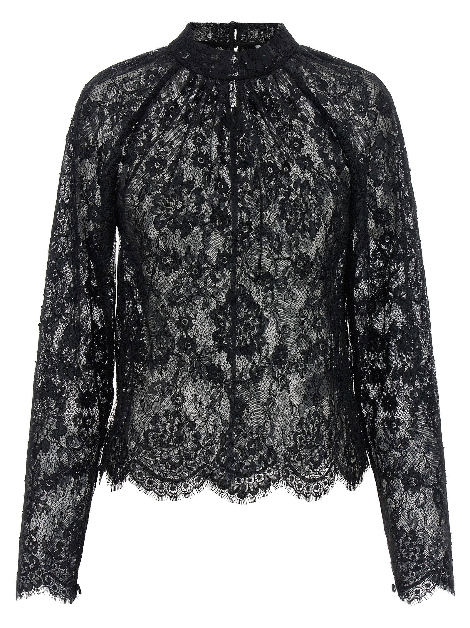 Self-Portrait Lace Blouse — Black