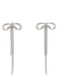 Self-Portrait Crystal Bow Earrings — Silver