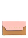 Marni Logo-Embossed Saffiano Leather Card Case — Pink