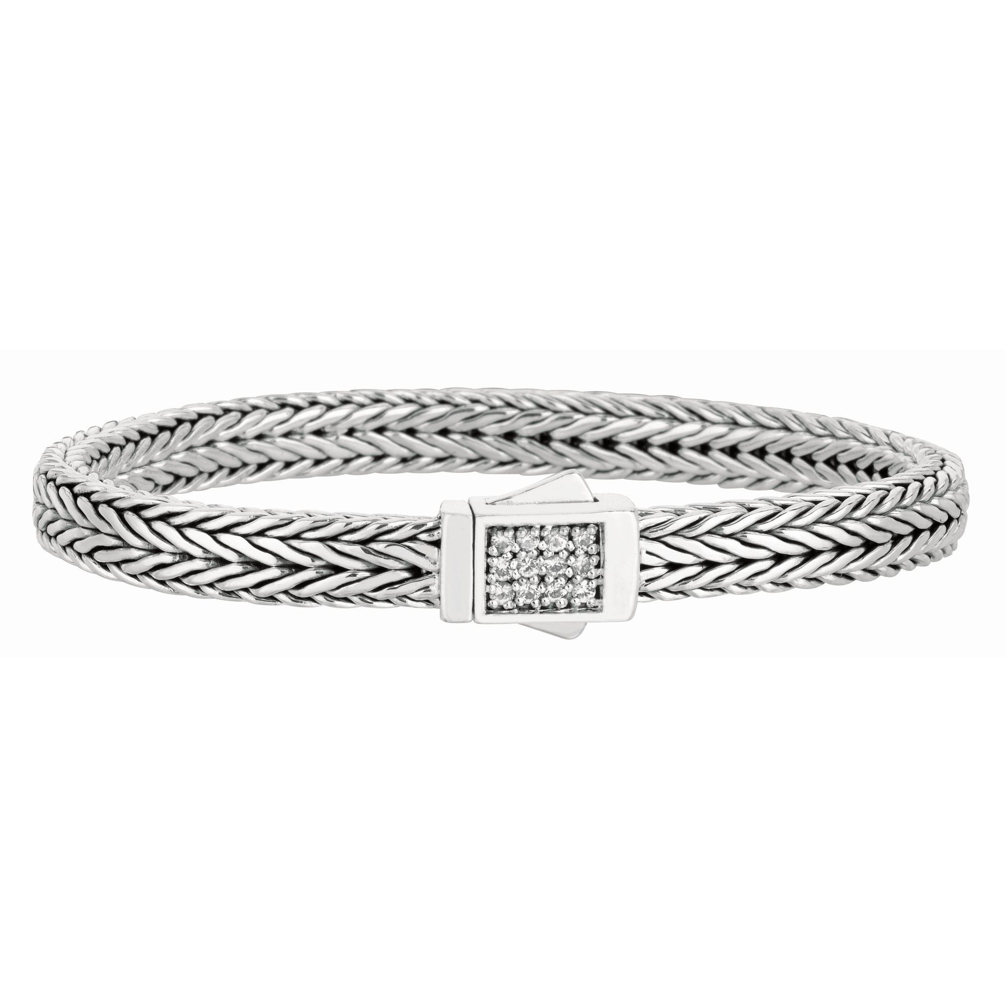 Men's Signature Woven Sapphire Rectangle Lock Bracelet